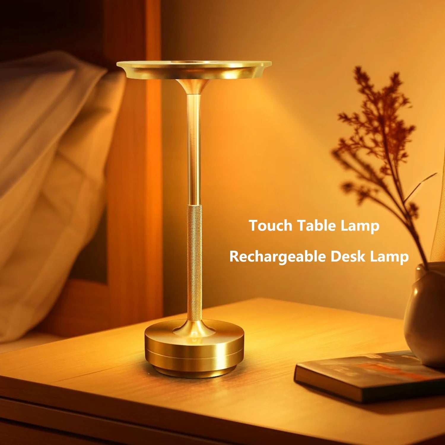 Wireless LED Desk & Table Lamp – Portable, Dimmable, USB Rechargeable
