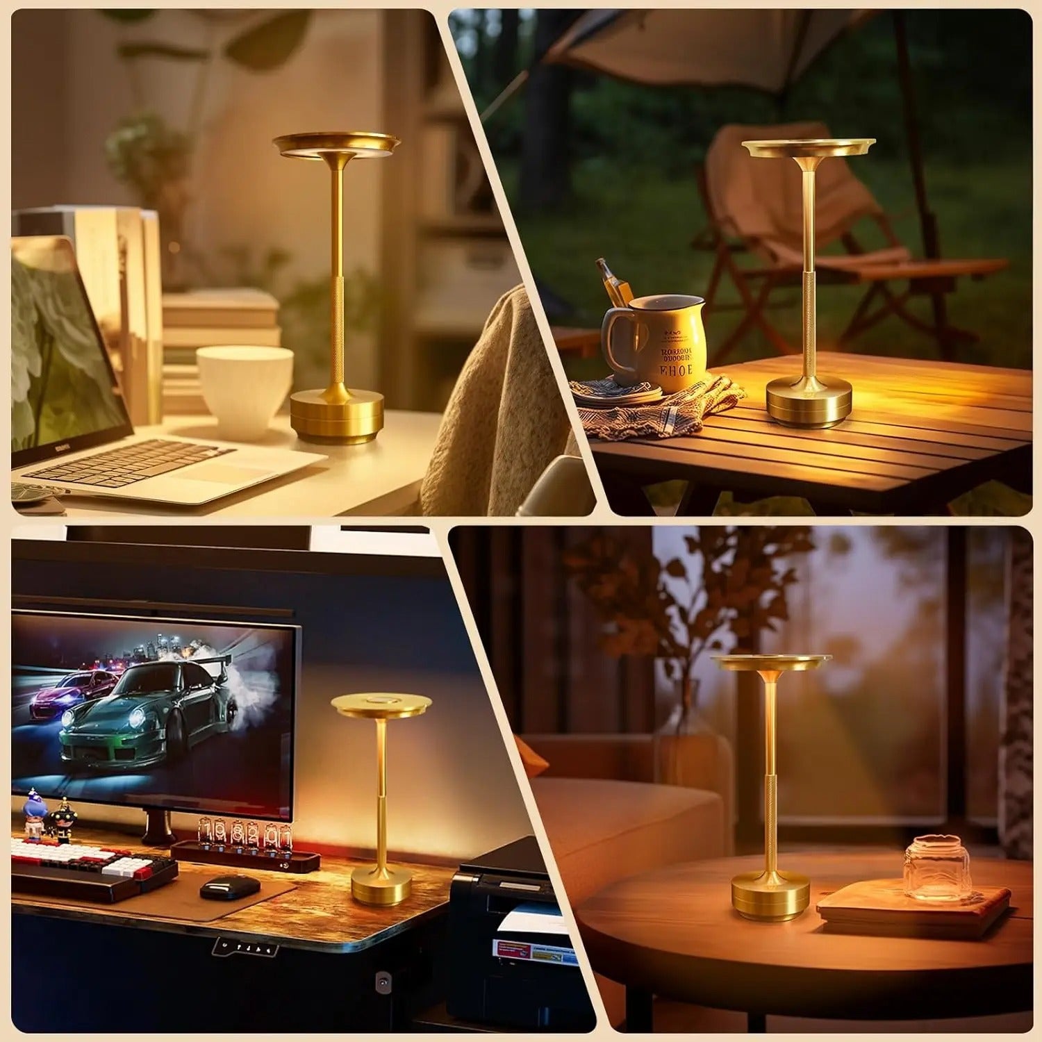 Wireless LED Desk & Table Lamp – Portable, Dimmable, USB Rechargeable